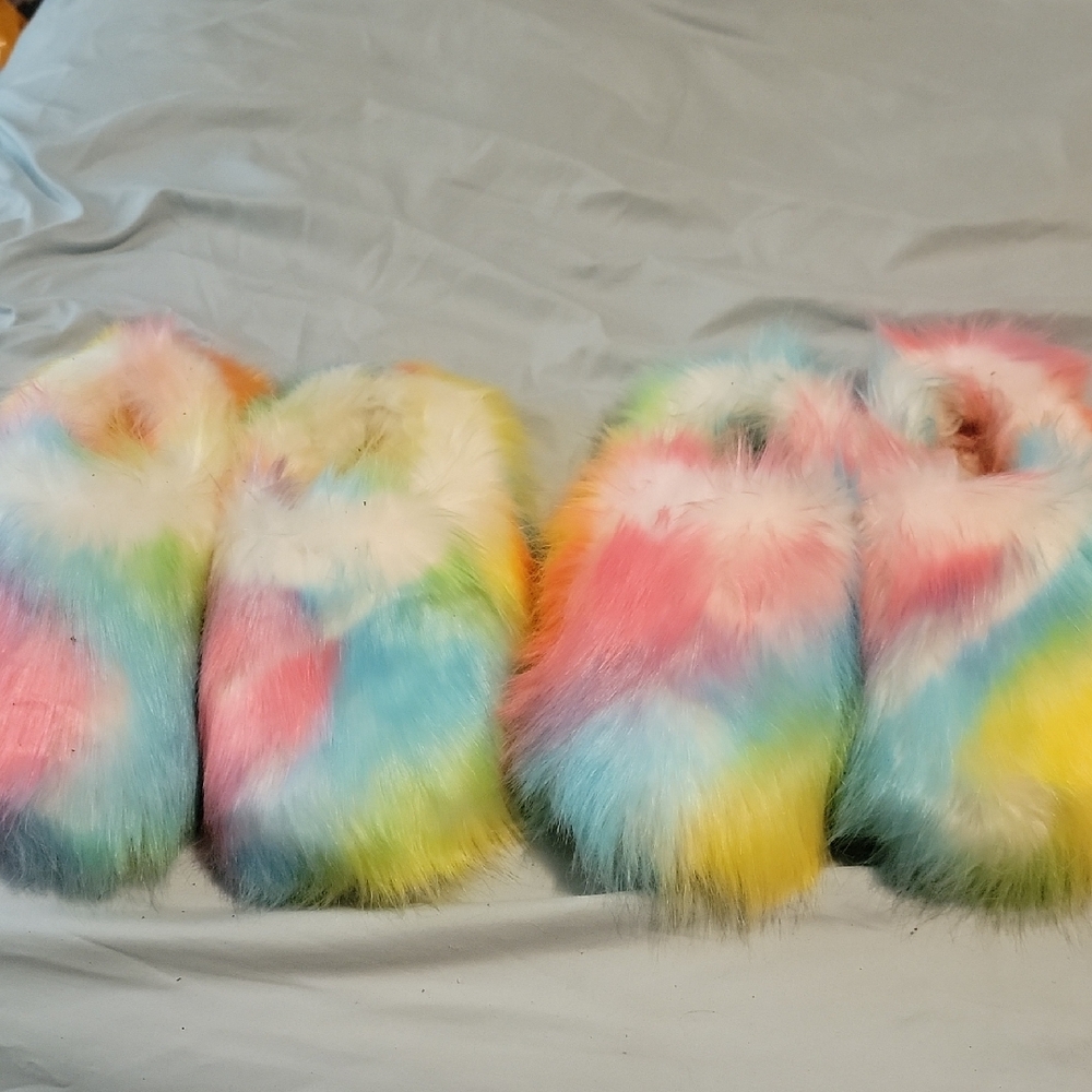 Colorful Furry Slippers